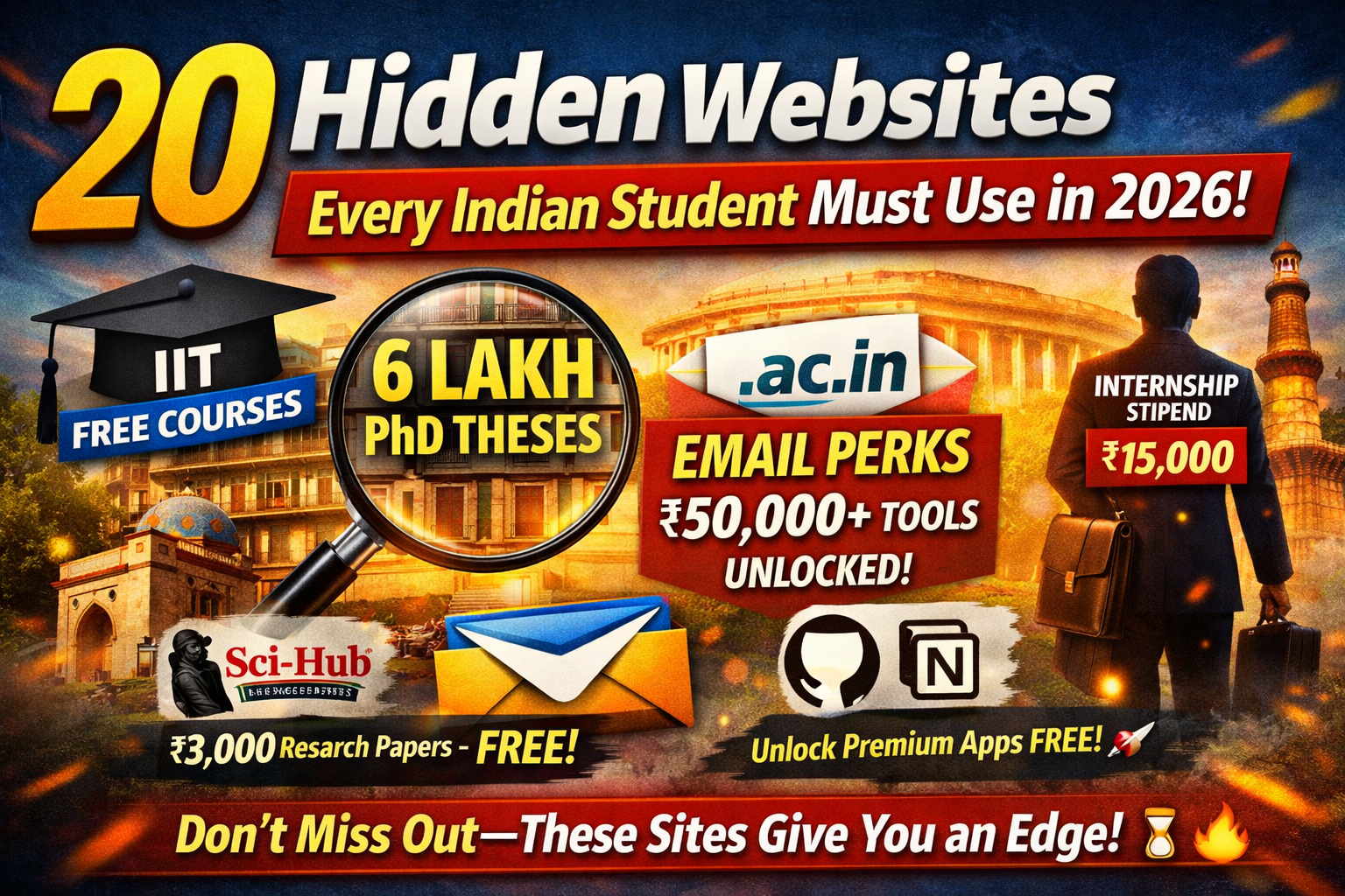 20 Hidden Websites Every Indian Student Must Use in 2026